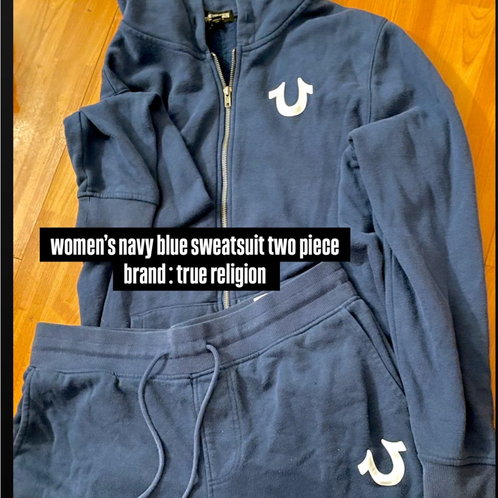 True Religion Dark Blue Hoodie and Joggers Set